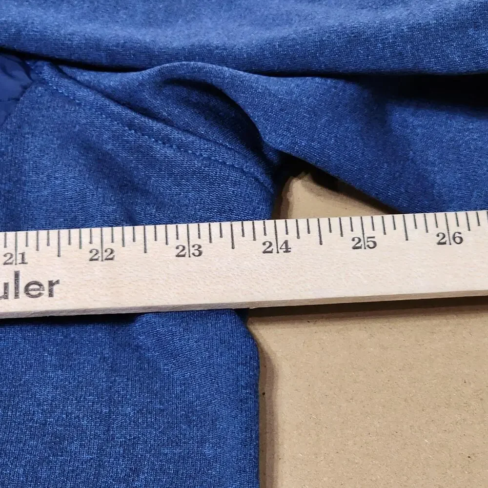Orvis Jacket Mens Large Blue Quilted Fleece Full Zip Insulated Outdoor Hiking